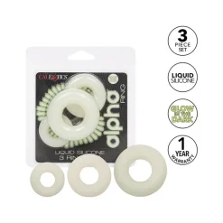 Fashion LoversStores Alpha Liquid Silicone Glow-in-the-Dark Cock Ring Set