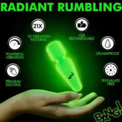 Online LoversStores Bang! Glow-in-the-Dark Mini Wand Vibrator