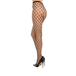 Clearance LoversStores Double Fence Net Pantyhose Black