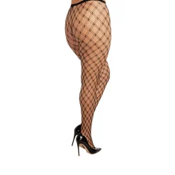 Clearance LoversStores Double Fence Net Pantyhose Black