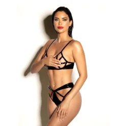 Hot LoversStores Fetish Dominant Cage Bra Set Black