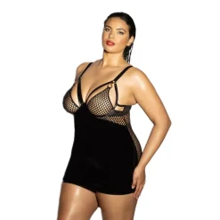 Clearance LoversStores Fetish Excitement Cage Babydoll Dress Black