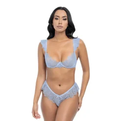 New LoversStores Jessica Ruffle Lace Bra & Panty Set LightBlue