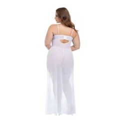 Clearance LoversStores Livia Sheer Gown & Garter Set White