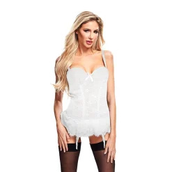 Outlet LoversStores Luxe Lace Trim Bustier & G-String