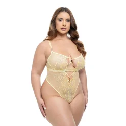 New LoversStores Pilar Lace Teddy Yellow