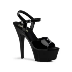 Fashion LoversStores Pleaser Kiss-209 Peep Toe Heels Black