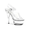 Outlet LoversStores Pleaser Kiss-208 Peep Toe Heels Clear