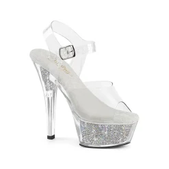 Hot LoversStores Pleaser Kiss-208RSI Rhinestone Heels Clear