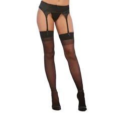 Best LoversStores RP Sheer Thigh High with Back Seam Black
