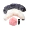Hot LoversStores Snap-on Silicone Anal Plug with 3 Interchangeable Tails
