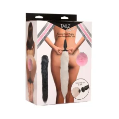 Hot LoversStores Snap-on Silicone Anal Plug with 3 Interchangeable Tails